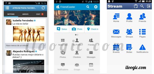aplicaciones alternativas facebook android apk stream atrium friendcaster
